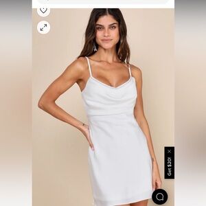 Lulus Medium White Cowl Neck Dress